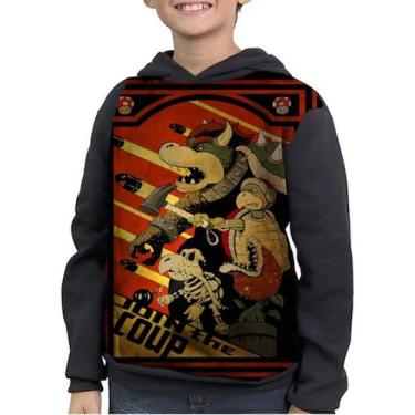 Imagem de Casaco Moletom Infantil Super Mario Vilões Bowser - smoke, Preto, 10