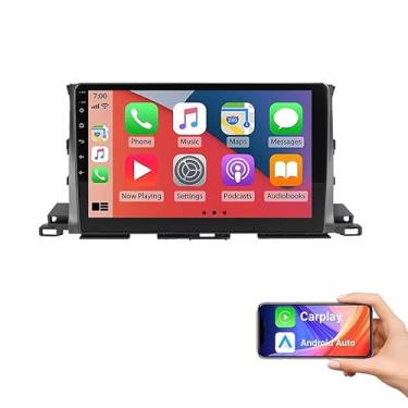 Imagem de 10,1 polegadas sem fio Android Auto CarPlay Car Radio Stereo para Toyota Highlander 2014-2019 - sistema Android 2G + 32G com câmera de reserva, navegação GPS, rádio FM