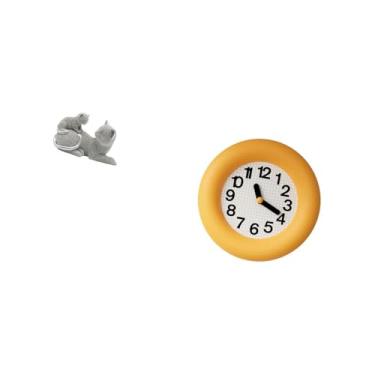 Imagem de Fenteer Estatueta Artística de Animal E Relógio de Parede Silencioso Contemporâneo para Quarto, Sala de Estar, Escritório, Cozinha, Sala de Jantar, Decoração