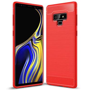 Imagem de Capa Para Samsung Galaxy Note 9 (Tela 6.4) Carbon Fiber Leve Fina Maleável (Vermelho)