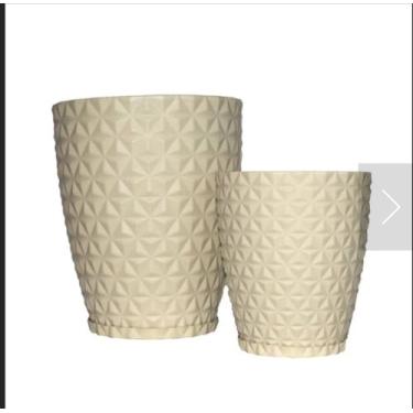 Imagem de VASOS para plantas decorativas naturais e artificiais área interna e externa resistente e leve (Bege)