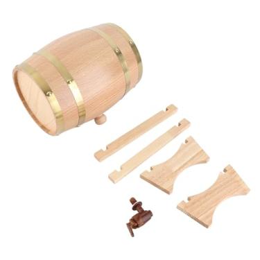 Imagem de Dispensador de vinho vintage madeira carvalho rústico Whiskey Bourbon Tequila Armazenamento com suporte para decoração de cozinha de bar de casa 3L madeira de carvalho