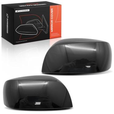 Imagem de A-Premium 2 peças de tampas de espelho retrovisor do lado do motorista e do passageiro - Compatível com Subaru Forester 2014-2018, Impreza 2012-2014, XV Crosstrek 2013-2014 - Preto liso, sem furo de