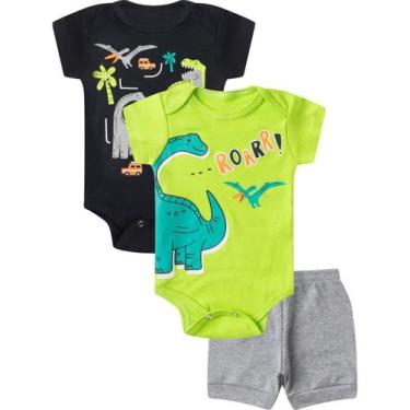Imagem de Kit Body Infantil Curto 3 Peças Select Preto, GG, Preto