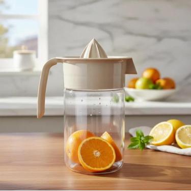 Imagem de Jarra Cinza Espremedor De Frutas Laranja Limão Vidro 660ml Wincy