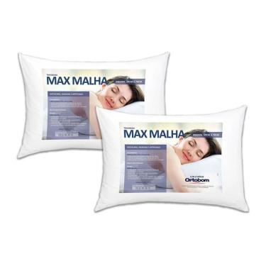 Imagem de Travesseiro Fibras Siliconadas Max Malha 2 Unidades p/Fronha 50x70cm (50x70) - Ortobom