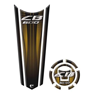 Imagem de Adesivo Protetor Tanque E Bocal Gravatona Honda Cb 600 + 2018 Dourado
