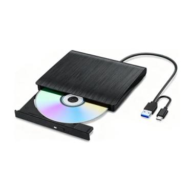 Imagem de Gravador portátil USB 3.0 com transferência de dados de alta velocidade Plug & Play para Laptop/PC/Mac Slim Optical Disk Drive para filmes, software e backup (Windows 11/10/8/7, macOS, Linux)