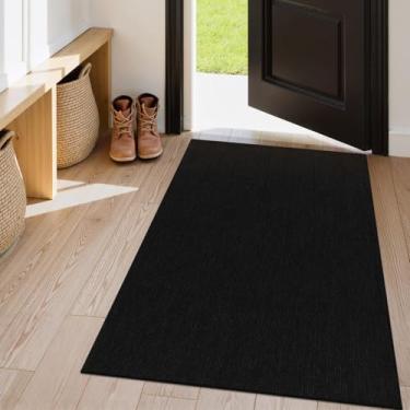 Imagem de Uphome Tapete de área boho, tapetes descartáveis à máquina 3 x 5 para cozinha, tapetes antiderrapantes de algodão trançado de algodão para entrada de casa de fazenda, tapetes de entrada para interior