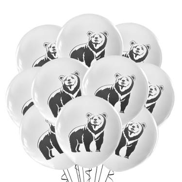 Imagem de Malayan Products Big Bear Balloons 12 Count Latex, Grizzly Birthday Decorations, Forest Theme Event, 12Inch Standard Size