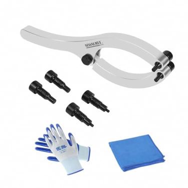 Imagem de ALWALKEE Conjunto de chave de porca de glândula resistente de 11,8 polegadas | Chave inglesa ajustável para cilindros hidráulicos de 5 a 22,9 cm | Inclui pinos e luvas de 5/81.3 cm, 1/10.2 cm, 5/40.6