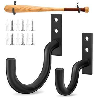 Imagem de Suporte de parede para exibição de taco de beisebol pesado, suporte de taco de beisebol horizontal de metal, design à prova de ferrugem para tacos assinados e coleções autografadas, exibição de