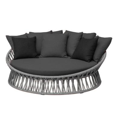 Imagem de Chaise área Externa Monza Alumínio Corda Náutica Trama Cinza