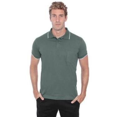 Imagem de Camisa Polo Hugo Deleon Bolso Malha Verde Musgo-Masculino