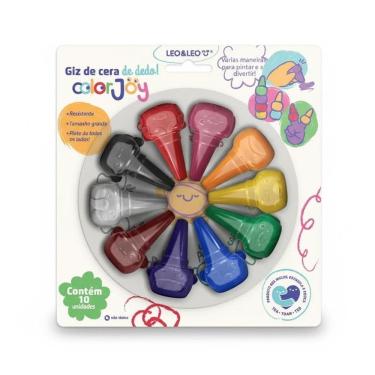 Imagem de Giz De Cera Ergonômico Encaixa No Dedo 10 Cores - Leo&Leo