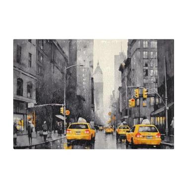 Imagem de Burbuja Tapete de banho Street Scene, tapete de banheiro absorvente extra macio com suporte antiderrapante para banheiro, banheira e chuveiro, 40 x 61 cm