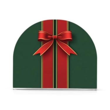 Imagem de xigua Suporte de guardanapo de gravata borboleta de Natal para mesas, porta-guardanapos de papel de prato acrílico elegante, dispensador de papel de seda independente moderno para jantar, sala de