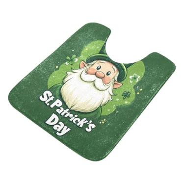 Imagem de Burbuja Tapete de banho St. Patrick's Gnomo, tapete de banheiro absorvente extra macio com suporte antiderrapante para banheiro, banheira e chuveiro, 40 x 61 cm