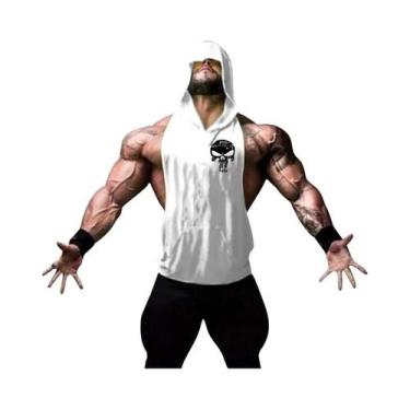 Imagem de Camiseta Regata Masculina De Algodão Com Estampa De Caveira, Sem Manga