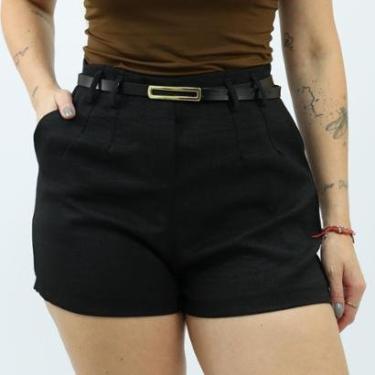 Imagem de Shorts F.R.A Casual Linho Com Cinto-Feminino