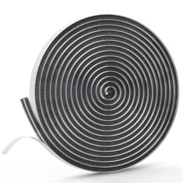 Imagem de WEZKYLCG Escova para decapagem climática, tira de vedação de porta para moldura de porta, tampa autoadesiva de isolamento de janela para inverno, isolamento térmico à prova de som (cinza, 0,35 m de