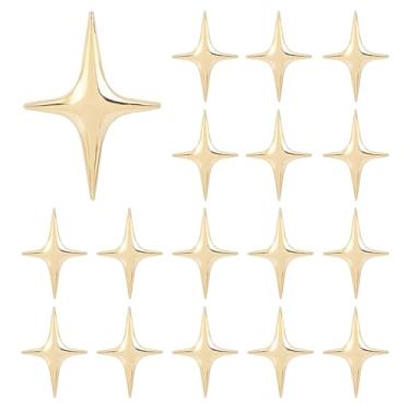 Imagem de SUPERFINDINGS Broche de estrela de liga de 16 peças, broche de lapela de quatro pontas, broches de estrelas, broches decorativos de metal elegante, para mochila, roupas, jaquetas, chapéus, decoração