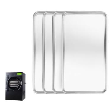 Imagem de Bandejas de metal para liofilizador direito de colheita, conjunto de 4 paletes de metal pequeno, fácil de desmoldar, resistente à corrosão, garantia de 1 ano