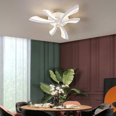 Imagem de Luminárias de LED em formato de dente-de-leão, luminárias de teto de acrílico em formato de V para sala de estar e quarto, design criativo e personalizado (3 lâmpadas).