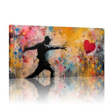 Imagem de Banksy Contemporary Art, Banksy Wall Art, Banksy Canvas, Banksy Boy Canvas Wall Art, Graffiti Wall Art Canvas, Poster - (25x50cm)25.4x50.8 cm sem moldura