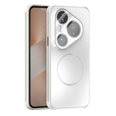 Imagem de LTLMYDAM Capa fina para Huawei Pura 80 Ultra/80 Pro/80Pro+/80, capa de proteção de câmera fosca magnética clássica à prova de choque, branca, 80 Ultra/80 Pro