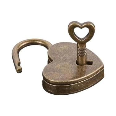 Imagem de Mini Cadeado Vintage Em Forma De Coração Estilo Antigo Em Liga Para Ca