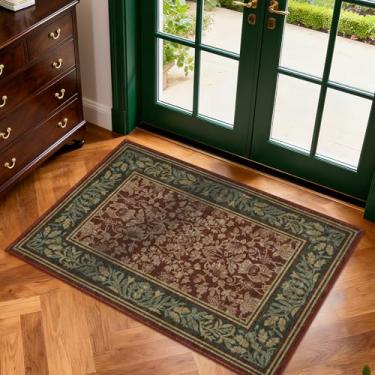 Imagem de GarveeHome Tapete de Natal 2x3 Boho Vintage Tapete Antiderrapante para Entrada, Tapetes Laváveis de Cozinha Interior Resistente a Manchas Pequeno Tapete de Porta Decoração de Férias para Quarto