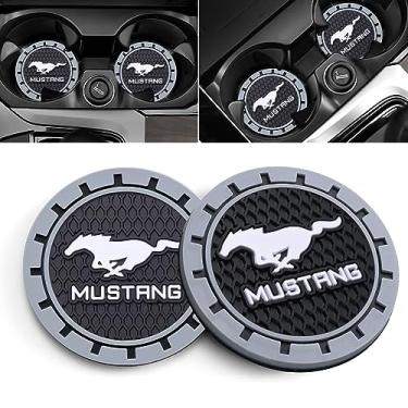 Imagem de Porta-copos de carro para Ford Mustang porta-copos de silicone embutido acessórios interiores 2,75 pol. 2 unidades