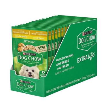 Imagem de Ração úmida Dog Chow Sabores Variados para Cães 15x100 g, Frango Peque