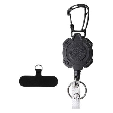 Imagem de simhoa Chaveiro retrátil com mosquetão para prender celular e porta-crachá para escalada, Style D