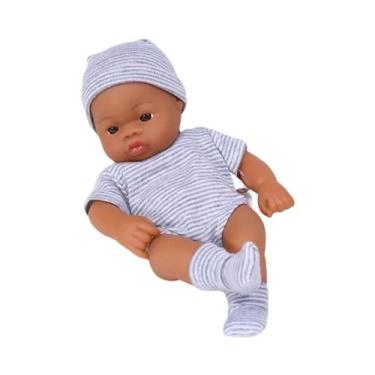 Imagem de Boneca Bebê Reborn Africana Negra 20cm, Brinquedo De Alta Qualidade Co