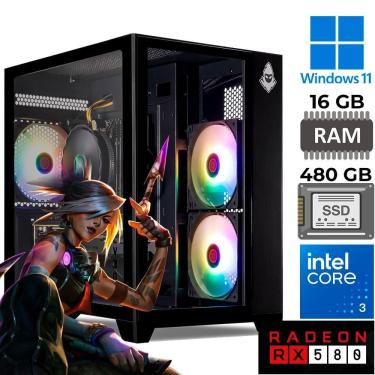 Imagem de Computador Gamer Core I3-8100 Ssd 480Gb 16Gb Ram Placa Rx580