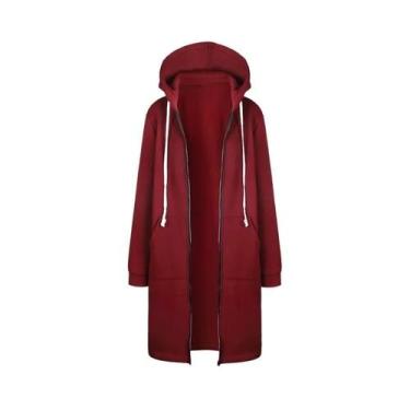 Imagem de Parkas Femininas De Outono Inverno Com Capuz Grosso, Ajuste Solto, Zíp