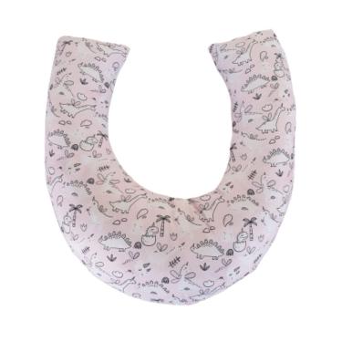 Imagem de Almofada Amamentação Para Bebê Menina Dino Rosa