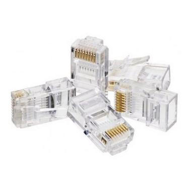 Imagem de 10x Conector Cristal Rj45 Cat6 Giga Para Cabo Rede Lan Plug