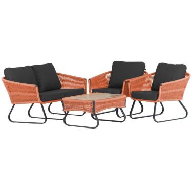 Imagem de Conjunto Sofá E Poltronas Corda Alumínio Para área Terra Cota