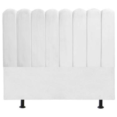 Imagem de Cabeceira Nuvem Cama Box Queen 160 Cm Alanis Suede Branco