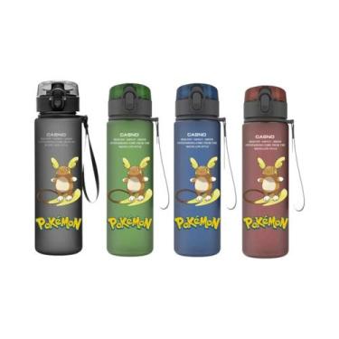 Imagem de Garrafa De Água Plástica De 560ML Do Pokémon Pikachu, Squirtle E Bulba