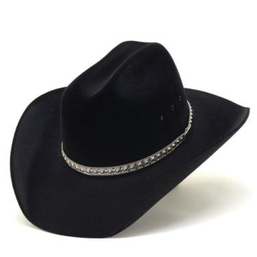 Imagem de Chapeú Americano Feminino Bandinha de Strass Prata Atrevidu's Country 