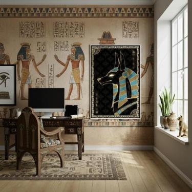 Imagem de Quadro Anúbis Deus Egípcio Da Mumificação - 70X50Cm - Quadros On-Line