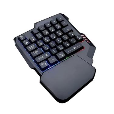 Imagem de Teclado Gamer RGB Uma Mão Semi Mecânico Jogos USB para Alta Performance