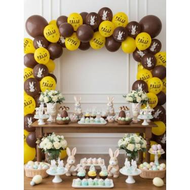 Imagem de Balão Feliz Páscoa N9 Látex C/25un Festa Decoração - Crgfestas