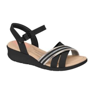 Imagem de Sandalia Modare 7190.102 Salto Anabela Baixo Leve Macia Feminino-Feminino