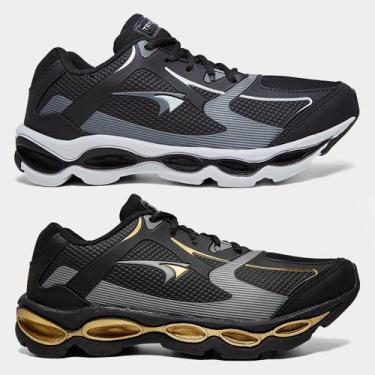 Imagem de Kit Tênis Tryon Impacto 2 Pares Masculino, Marinho, Preto, 42