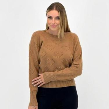Imagem de Blusa Facinelli Tricot Gola Redonda com Corações Feminina-Feminino